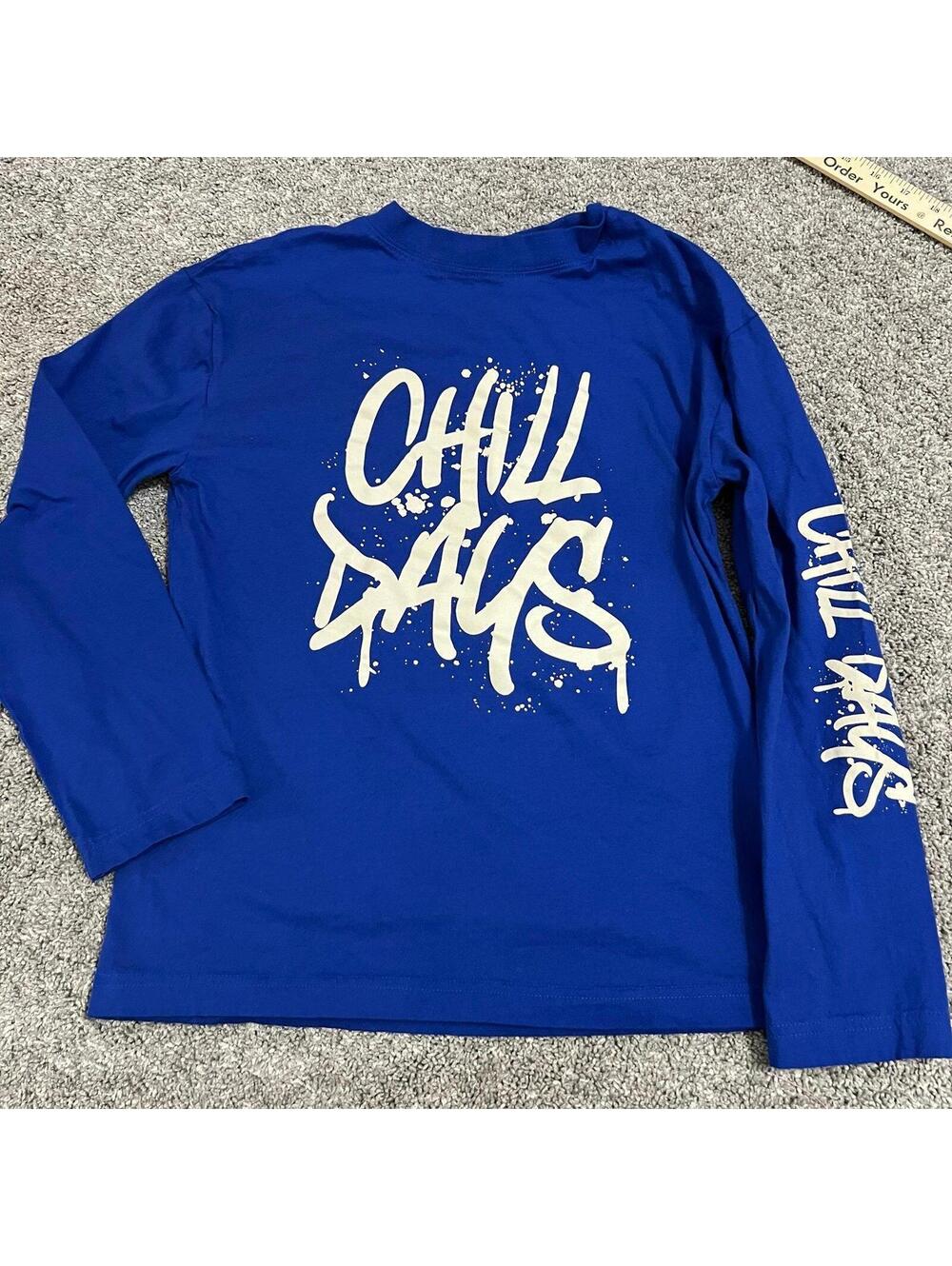 H&M Boy's Youth Blue Chill Days Long Sleeve Short size 12/14